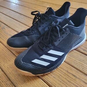 Adidas Black Athletic Sneakers with White Stripes